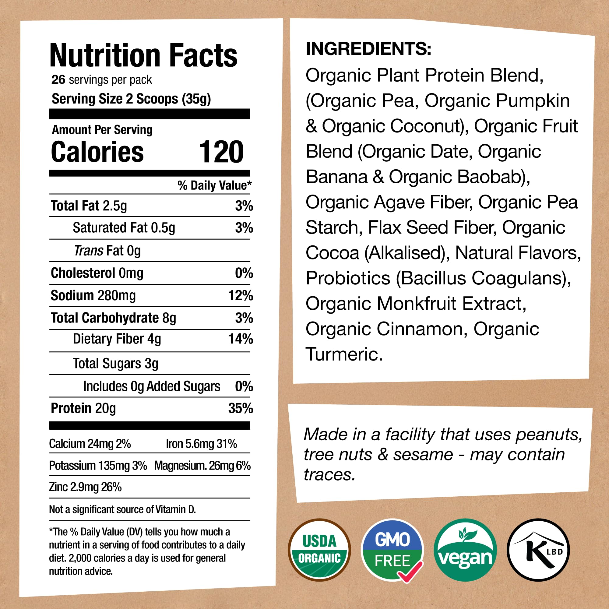 EarthChimp probiotics-enhanced scoop showing probiotic protein blend for gut-friendly use.