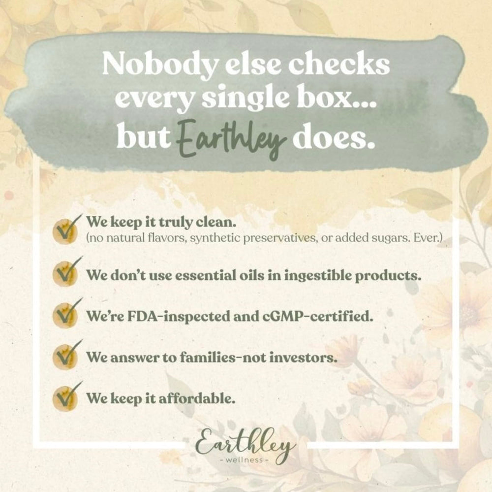 Earthley Wellness organic herbs convey clean, non-GMO ingredients