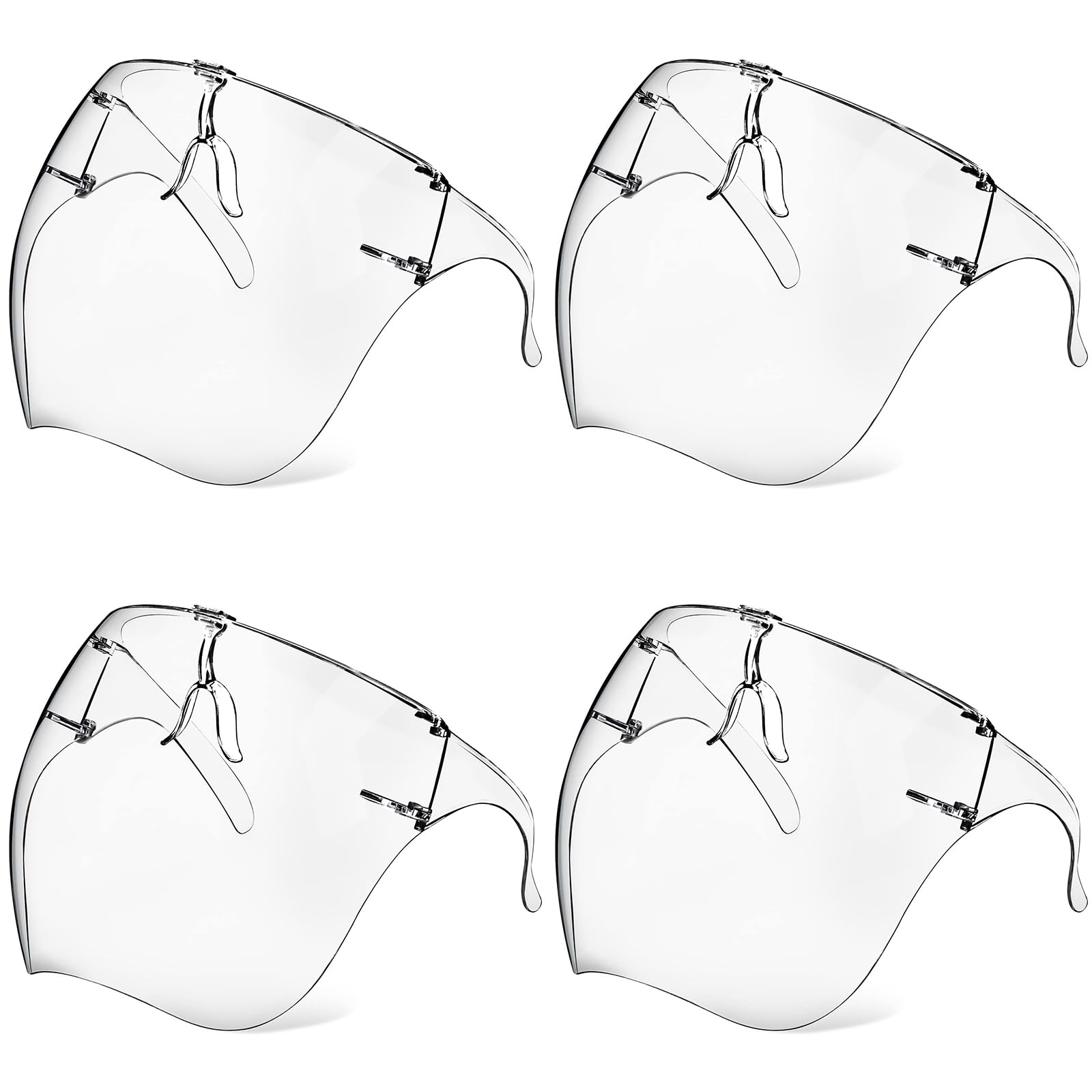 Earthroma 4-pack face shield front view with 180° protection and anti-fog clarity.