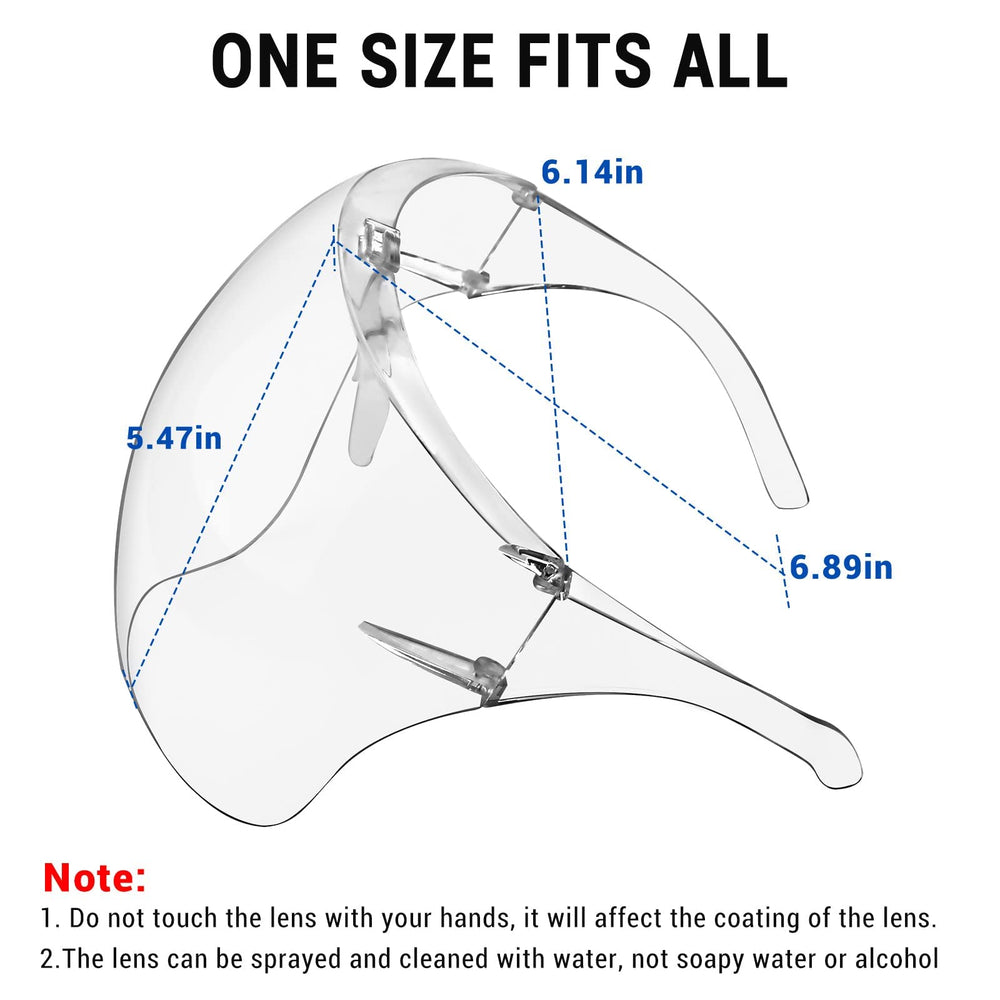 Earthroma shield shows adjustable nose bridge with four sizes.