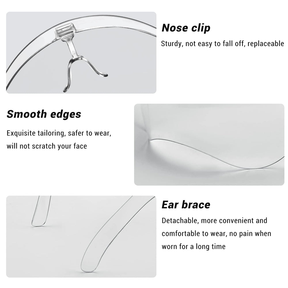 Earthroma shield comfortable temples suitable for glasses wearers.