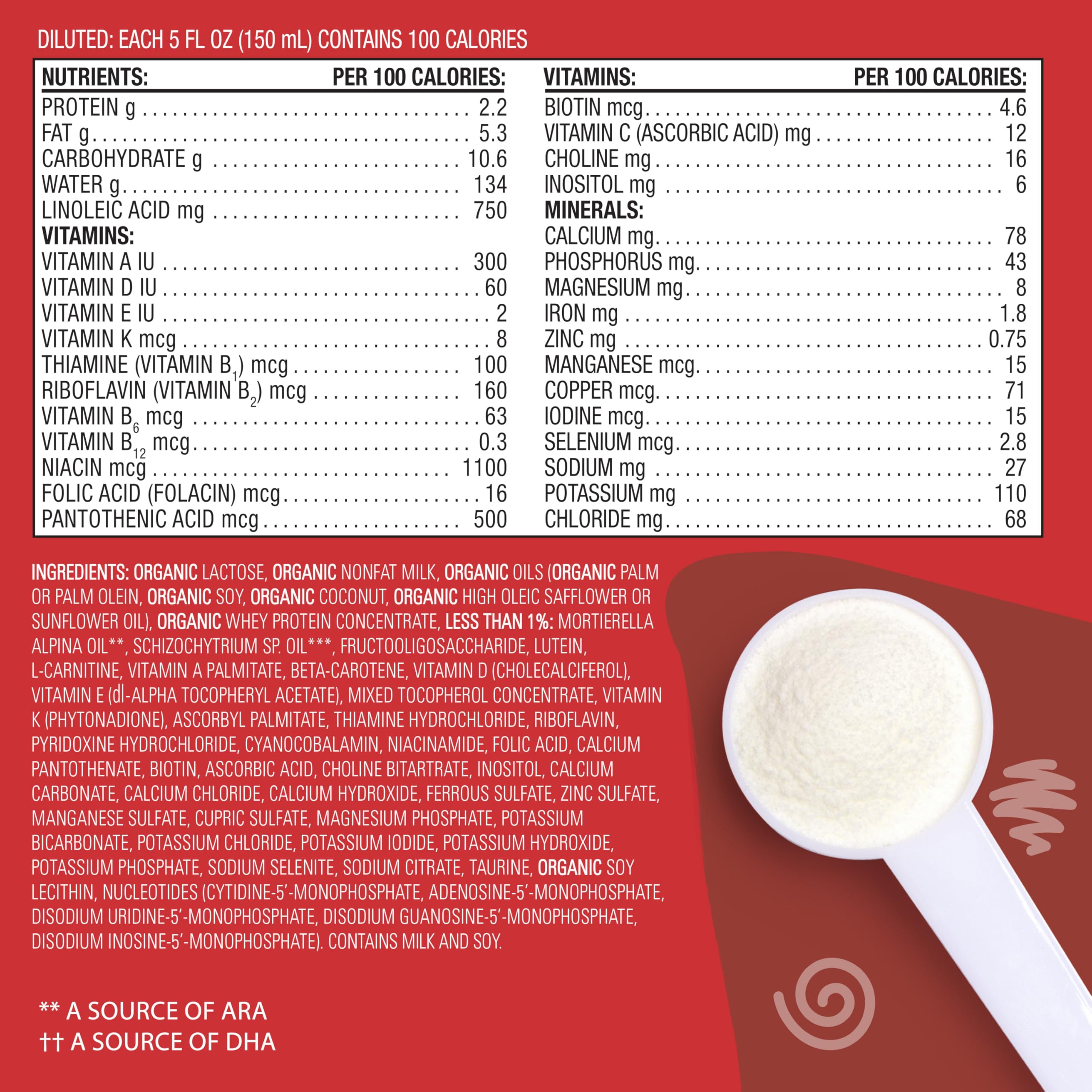 Earth's Best Organic Baby Formula lutein and prebiotics support immune and digestion