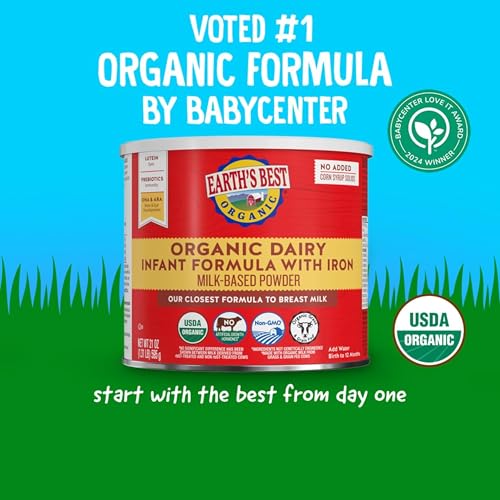 Packaging overview showing what to expect from Earth's Best Organic formula