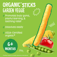 Earth's Best Organic Crunchy Sticks Cheddar Cheese flavor close-up; kid-friendly texture