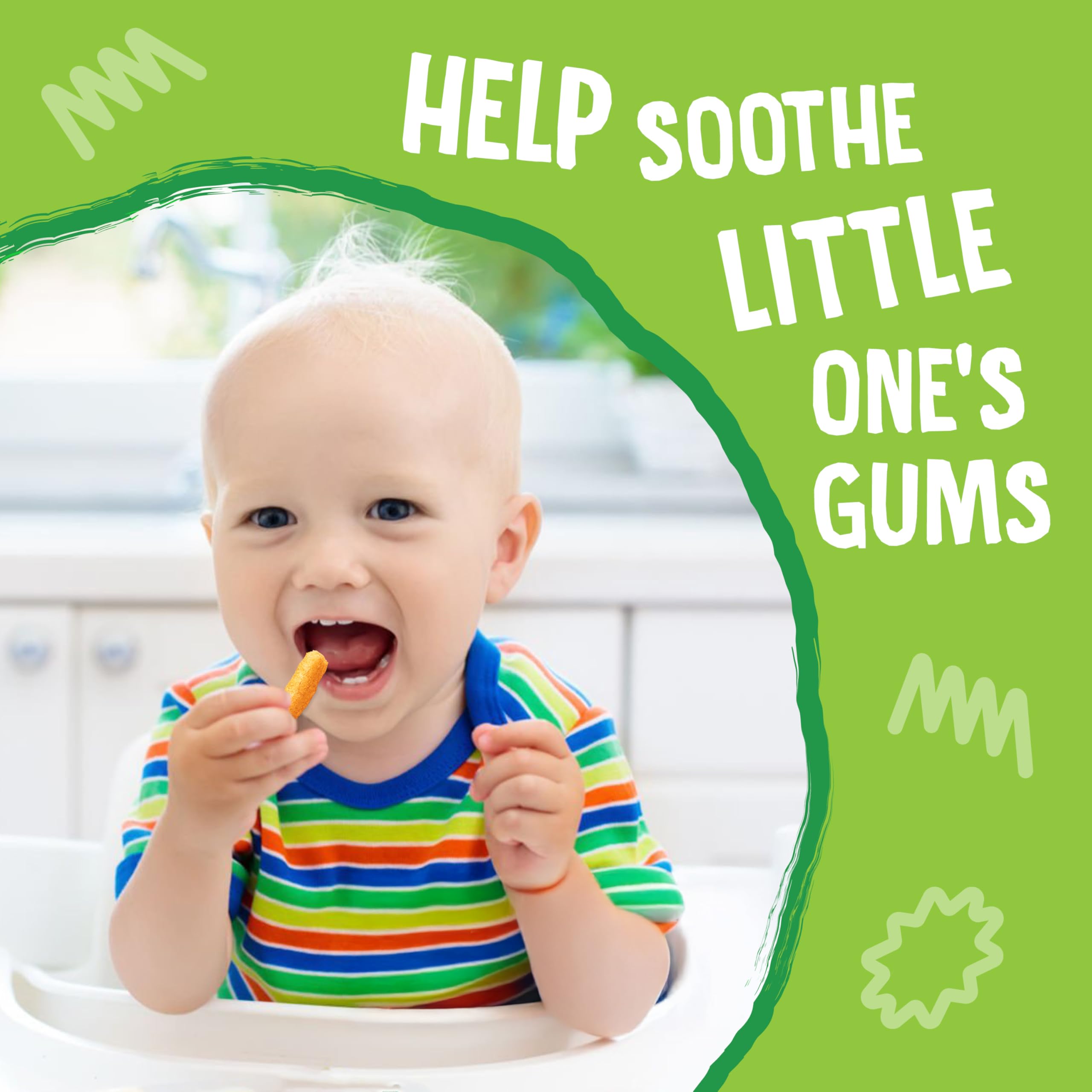 Earth's Best Organic Crunchy Sticks dissolvable texture close-up; teething snack detail