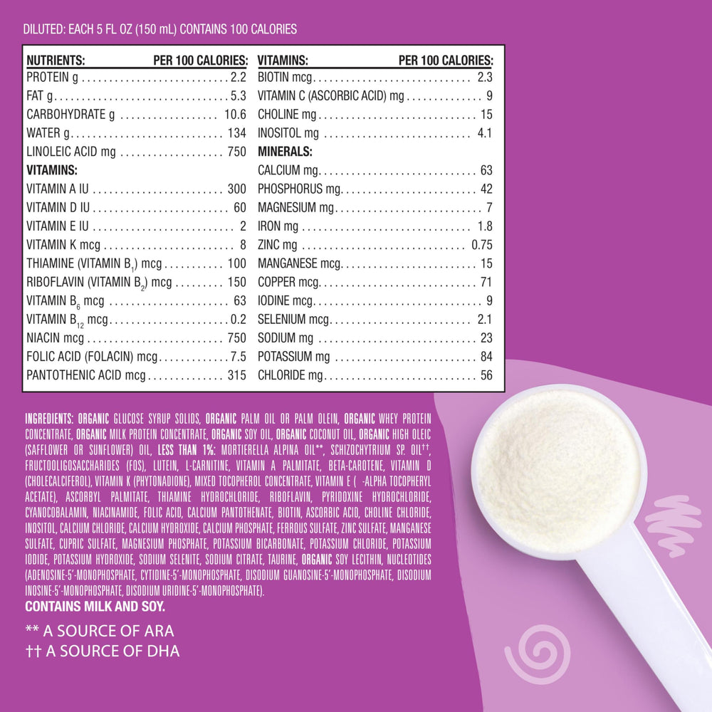 Earth's Best Organic Sensitivity Infant Formula organic milk source highlights care.