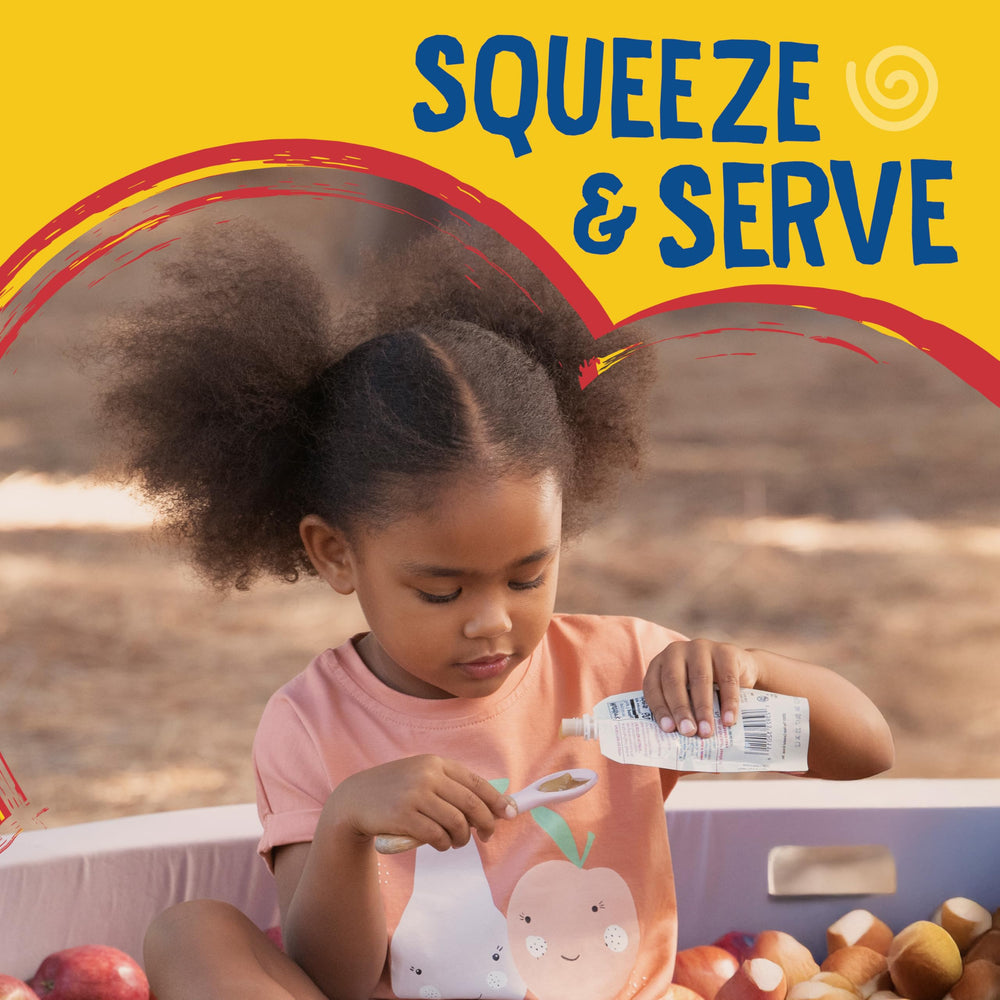 Close-up of strawberry banana flavors shows real fruit and yogurt blend.