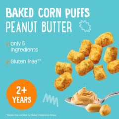 Earth’s Best peanut butter puffs pack of 6 displayed together