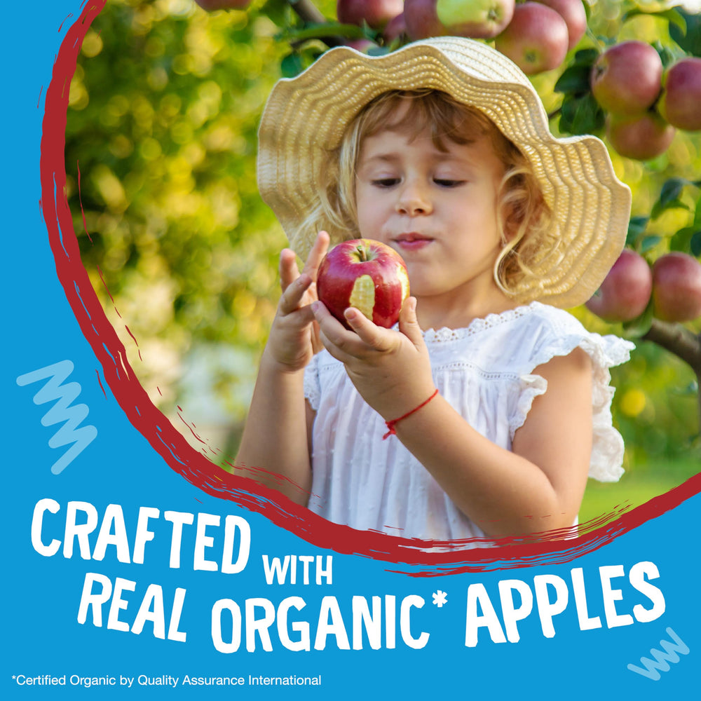 Earth's Best Sesame Street Apple Snack Bars kids' hands close-up highlights toddler-friendly soft texture.