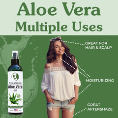 Earth's Daughter Aloe Gel for face application demonstrating soothing hydration