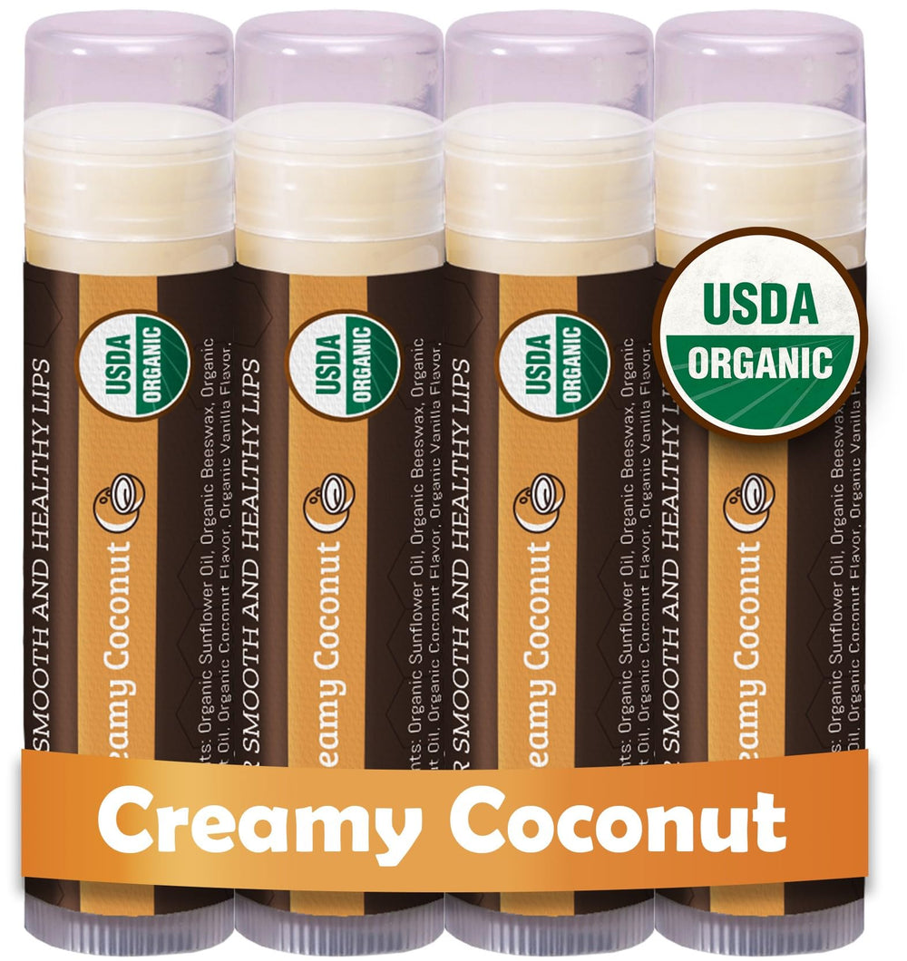 Earth's Daughter coconut lip balm 4-pack for hydrated lips