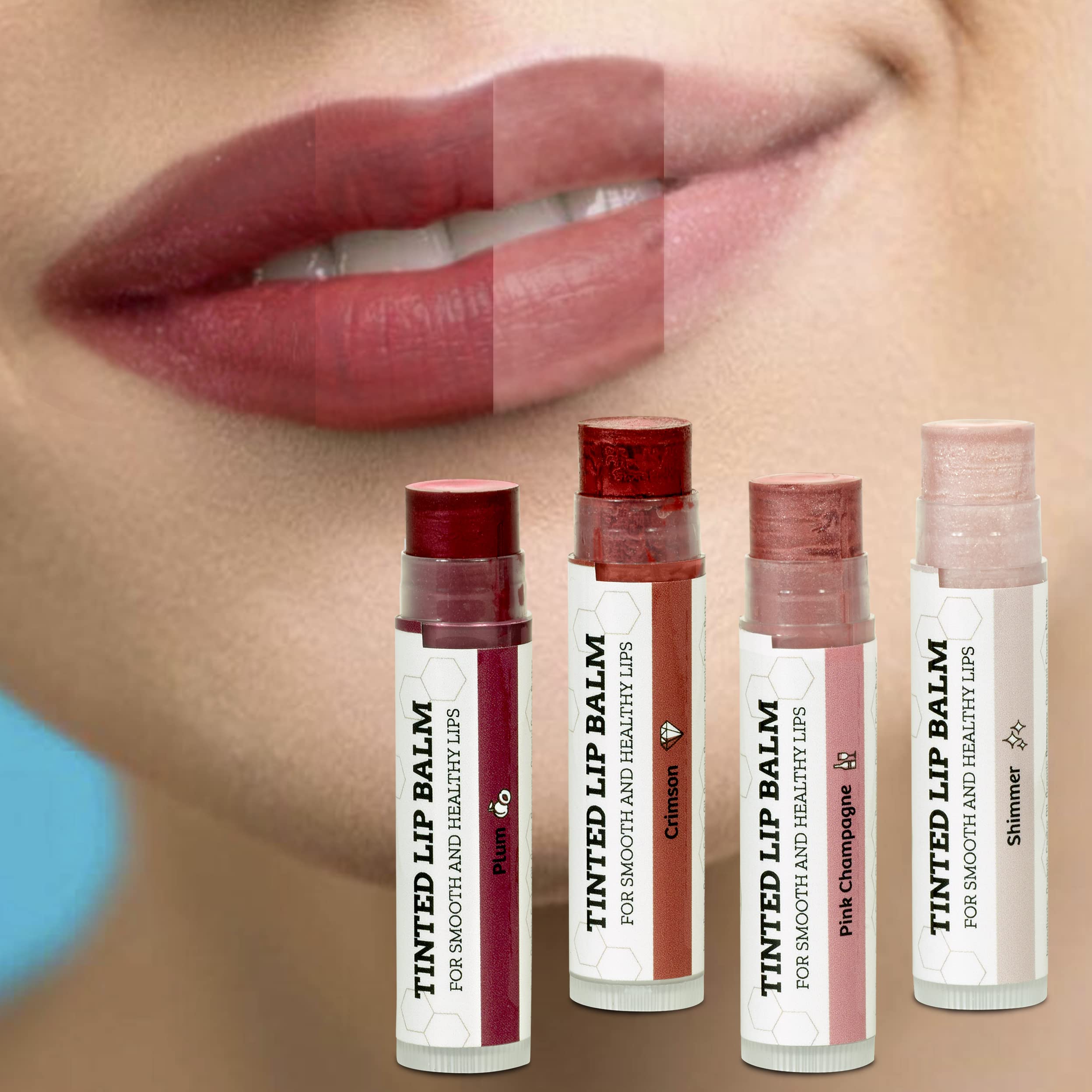 Earth's Daughter Pink Champagne tinted lip balm swatch for daily glow