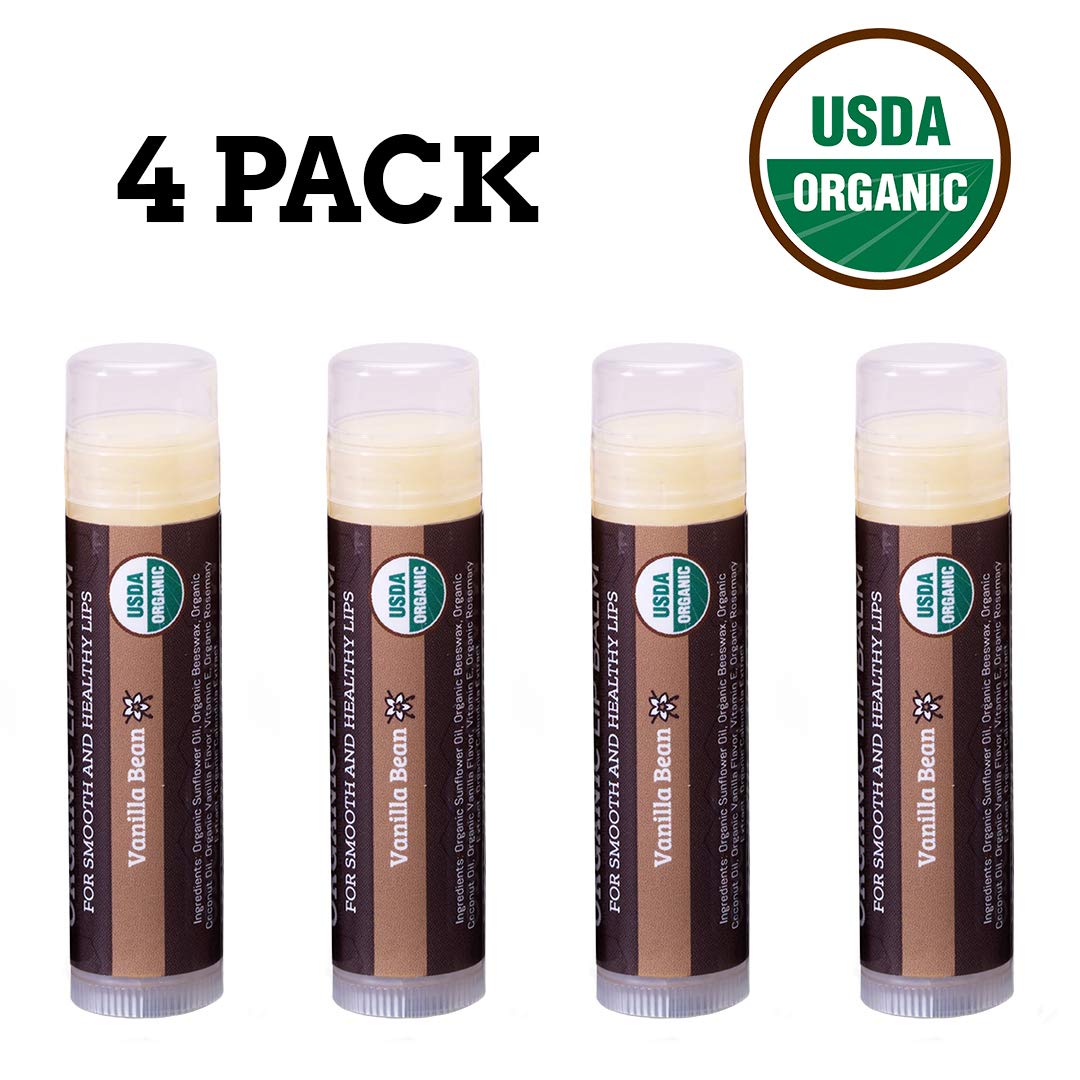 Eco-friendly packaging by Earth's Daughter vanilla lip balm emphasizes recyclability.