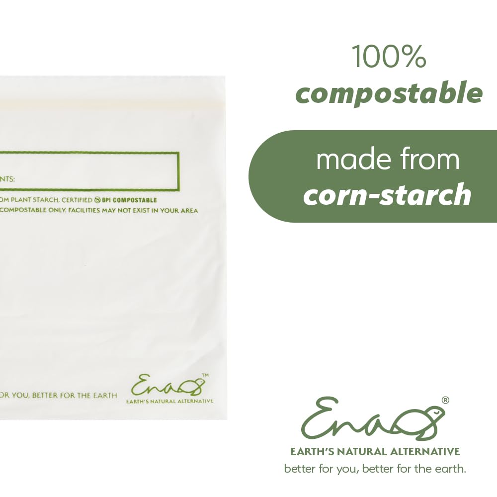 Earth’s Natural Alternative compostable label—BPI-certified, plant-based bag option.
