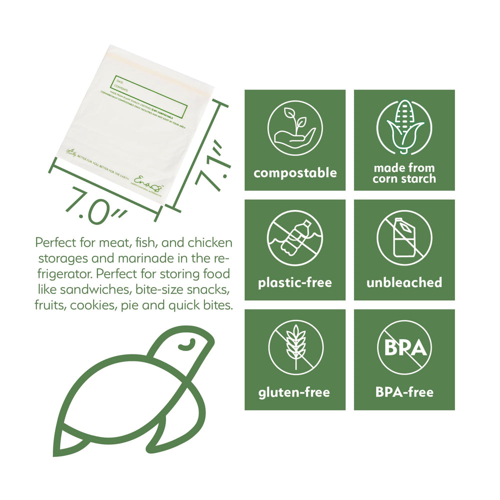 Earth’s Natural Alternative resealable bags—close-up seal, keeps food fresh during transport.