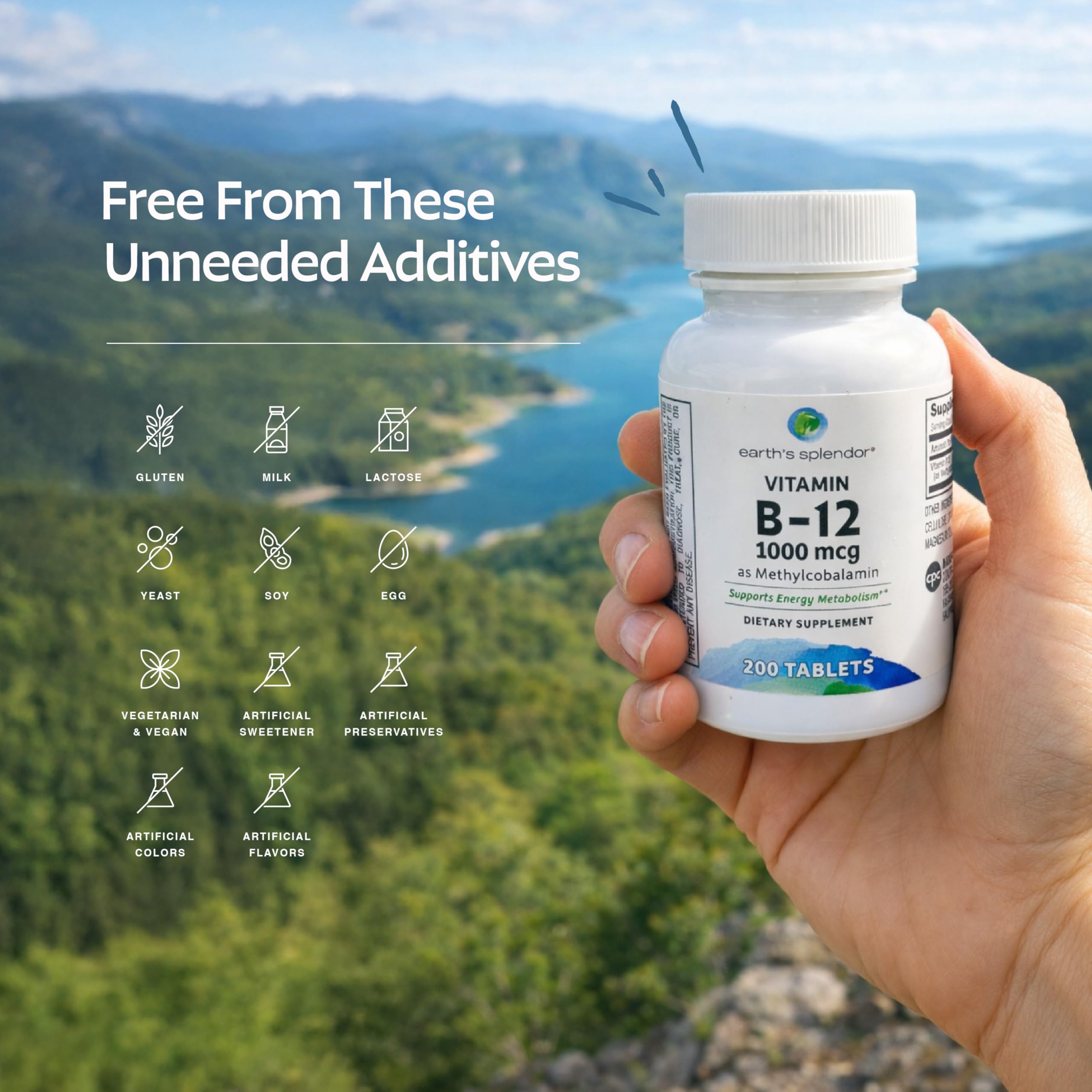 Earth's Splendor B12 supports daily vitality and nerve health.