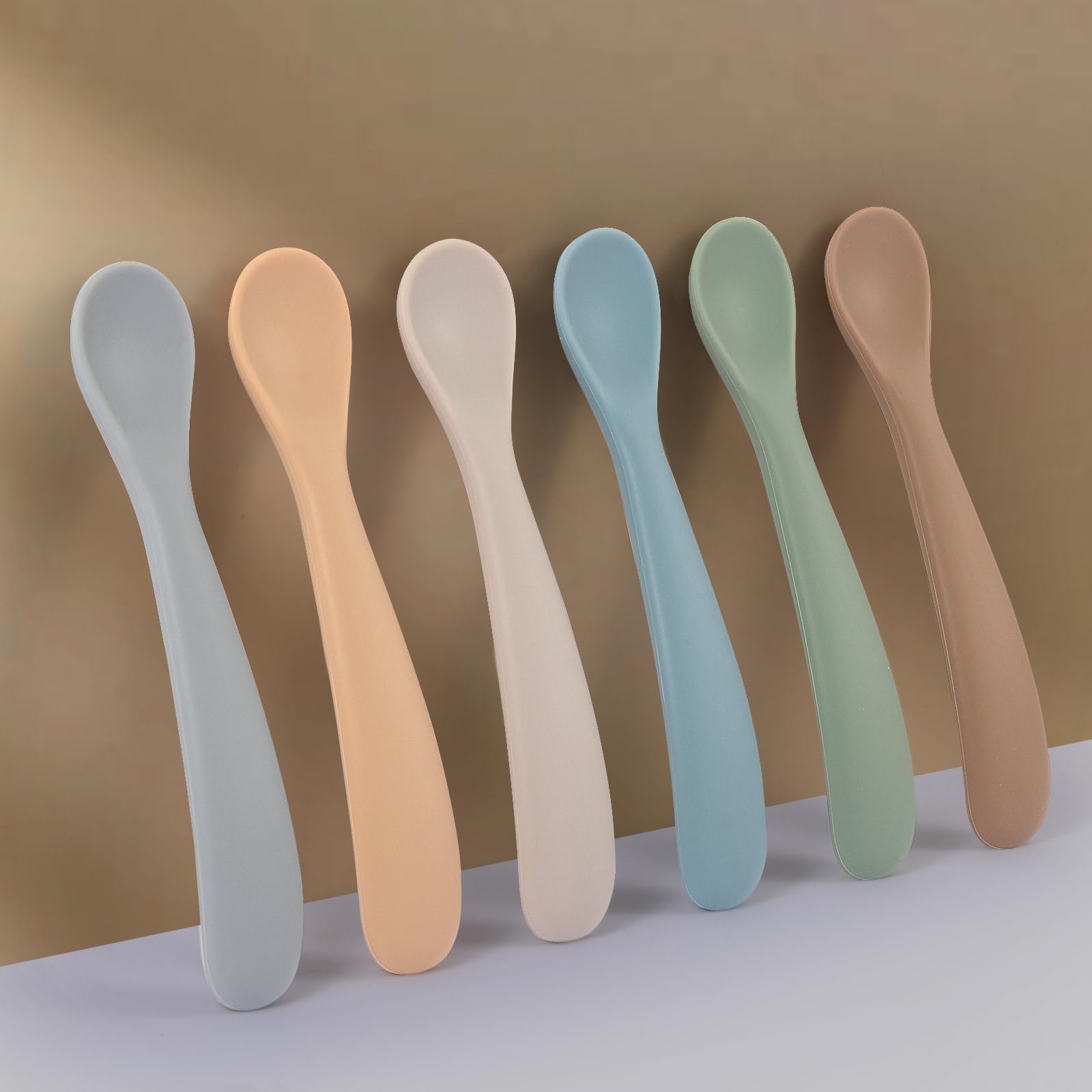 Eascrozn color-variety spoons displayed for meal-time fun.
