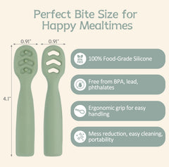 Eascrozn Stage 1 feeding spoon with shallow bowl for beginners.