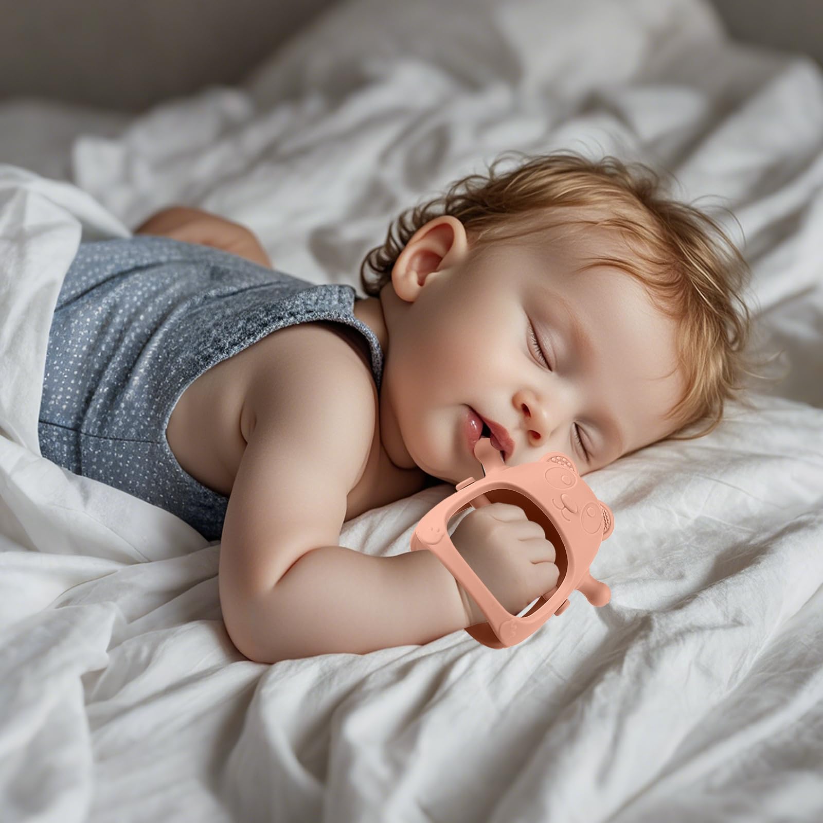 Eascrozn tri-color teething mittens offer visual variety and gentle stimulation