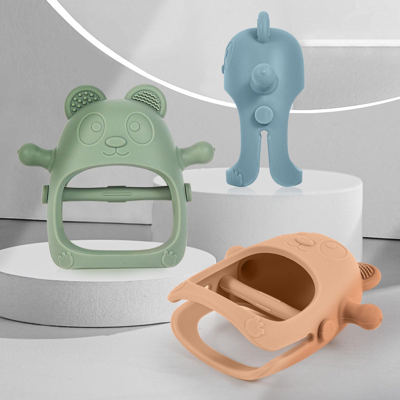 Eascrozn dishwasher and freezer safe teether for convenient cleaning and hygiene.