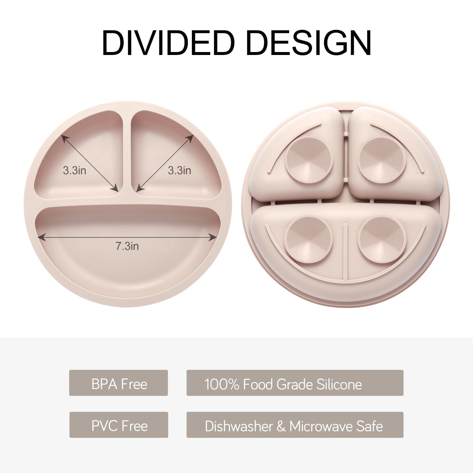 Eascrozn divided compartments highlight flavors to support little eaters' self-feeding