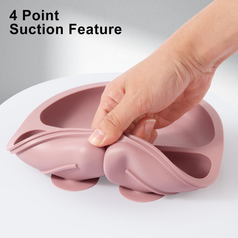 Eascrozn utensils show textured handles for better grip during feeding.