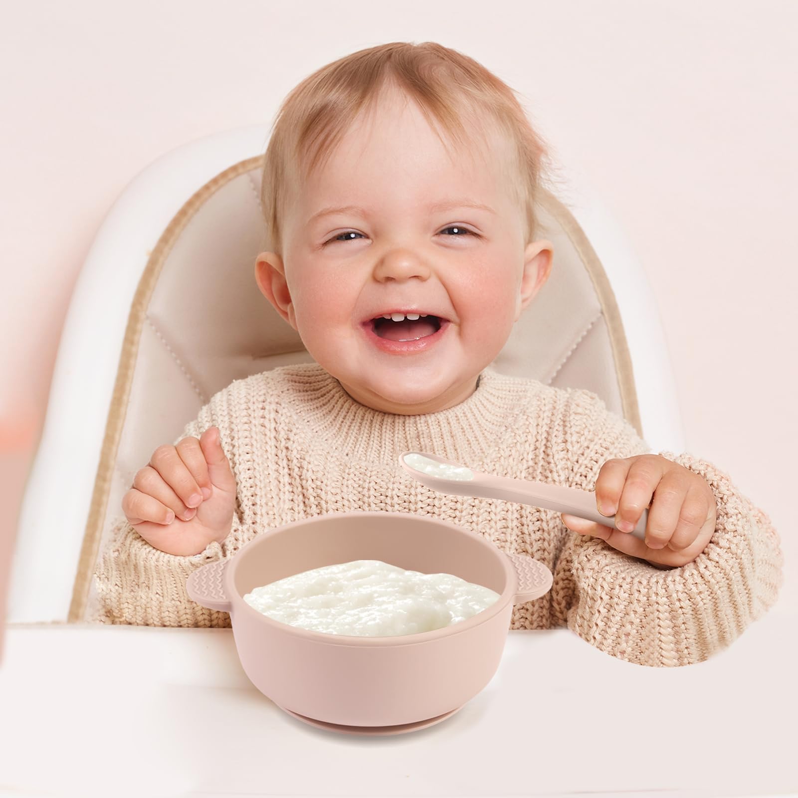 Eascrozn easy-release suction tabs minimize spills during feeding.