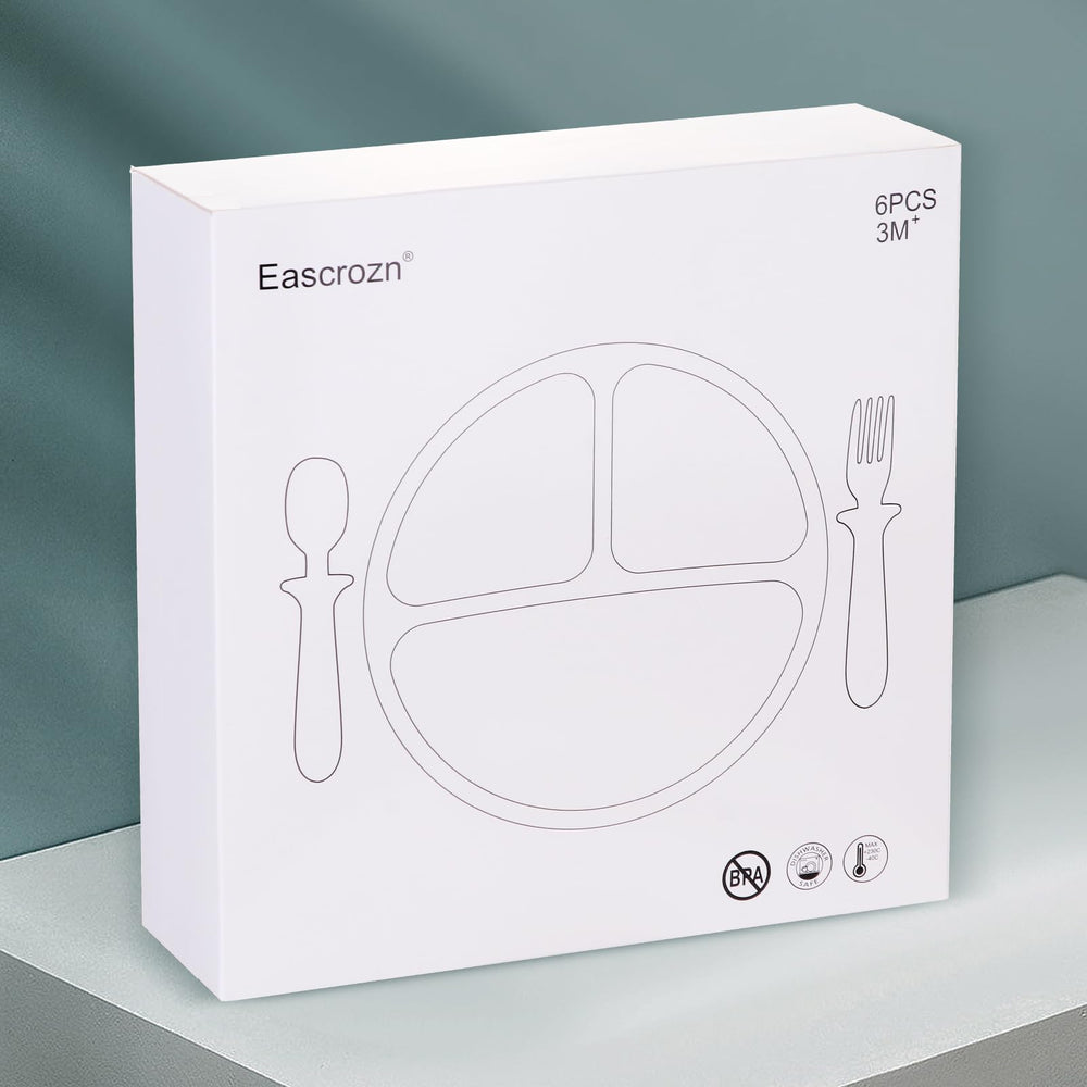 Eascrozn gift-ready baby utensils pack ideal for new parents.