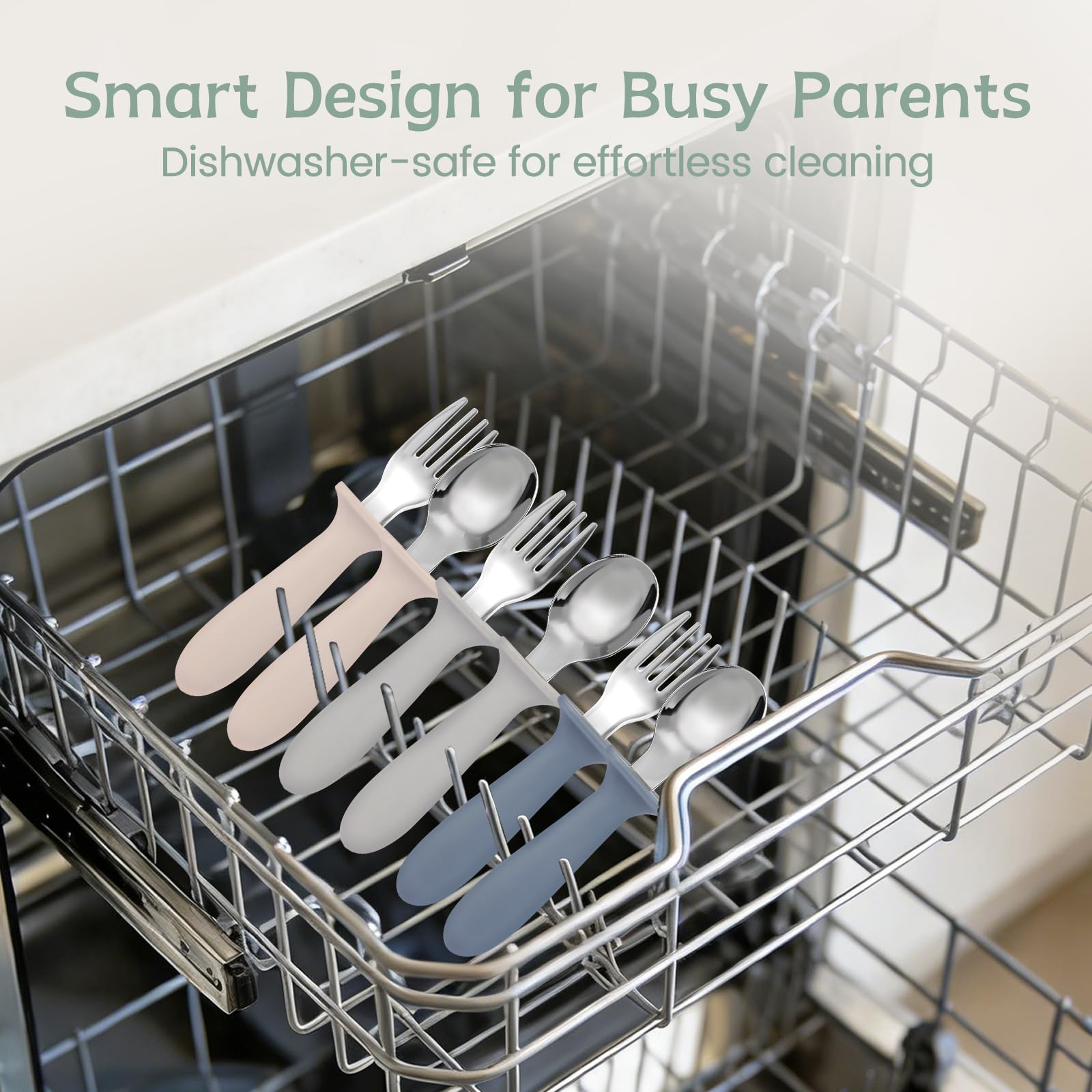 Eascrozn gift-ready toddler utensils set for family meals.