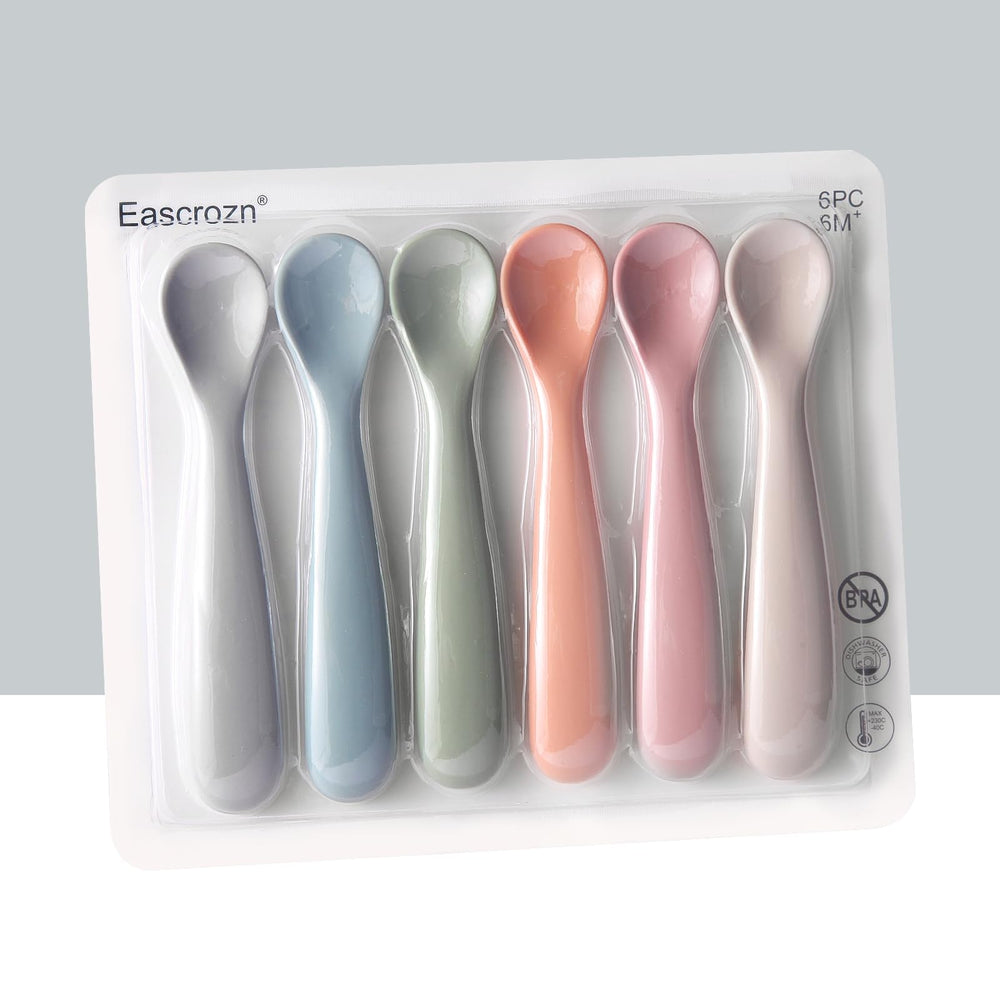 Eascrozn long-handle spoons fit small hands for easier self-feeding