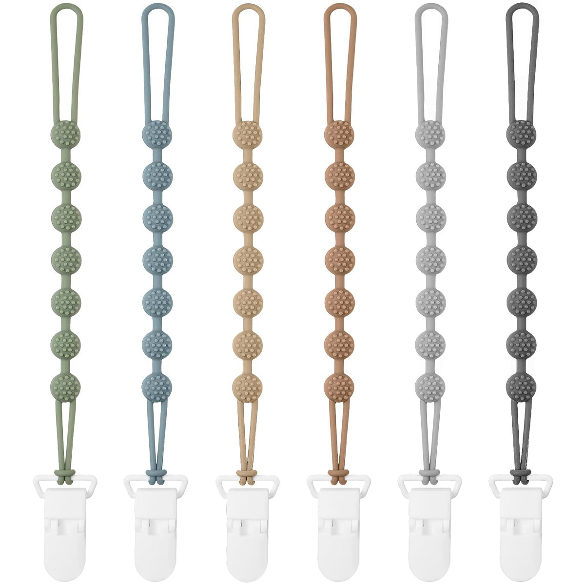 Eascrozn pacifier clip with one-piece design keeps pacifier secure and clean
