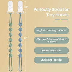 Eascrozn clip with textured beads for soothing teething
