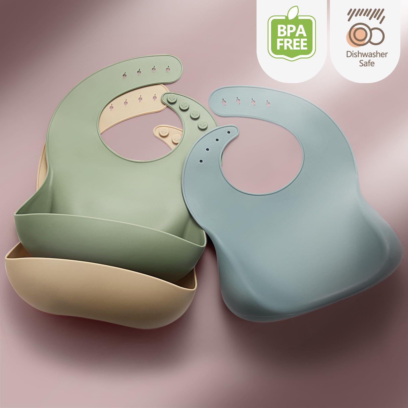 Eascrozn easy-clean bib supports quick post-meal cleanup