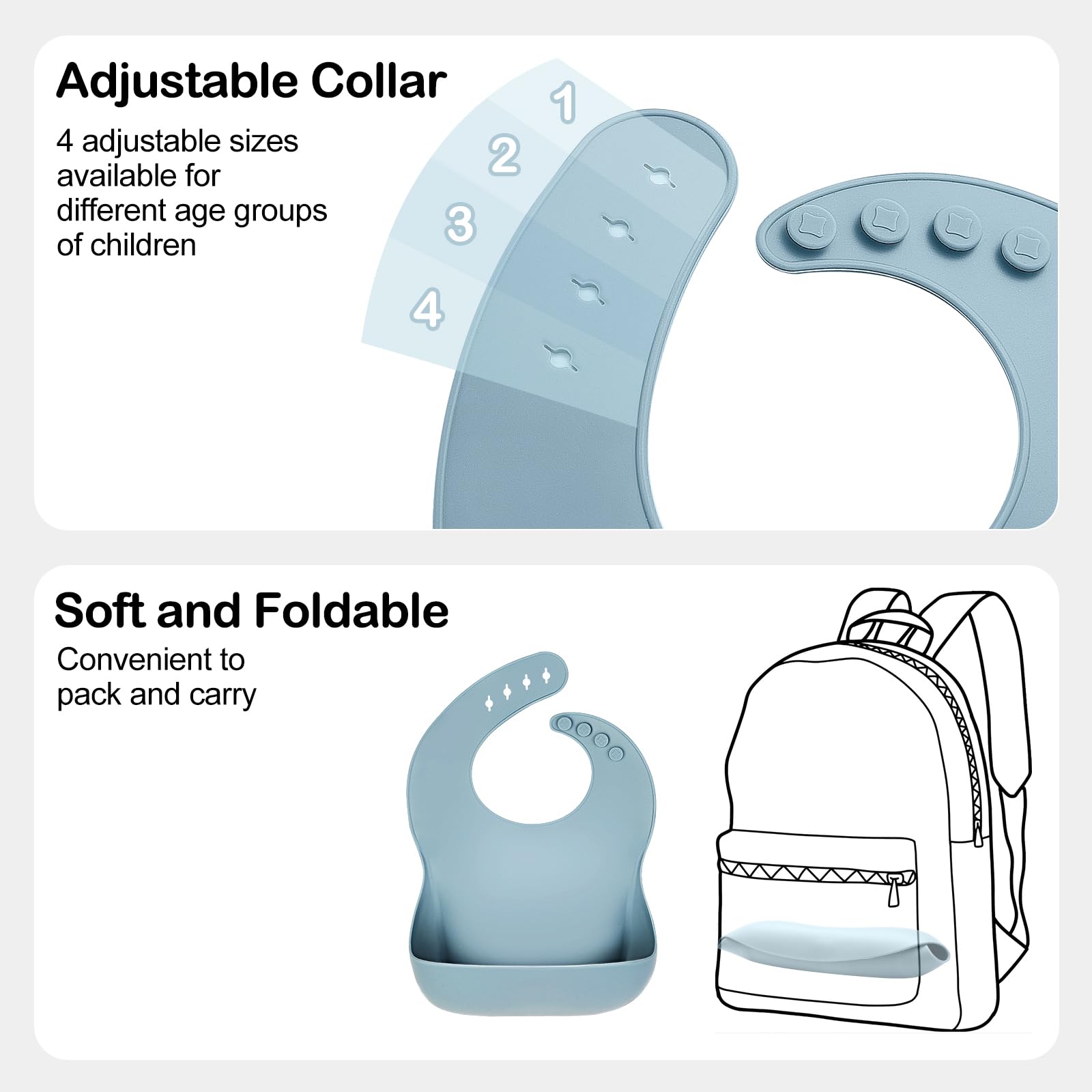 Eascrozn silicone bib is waterproof and easy to wipe clean