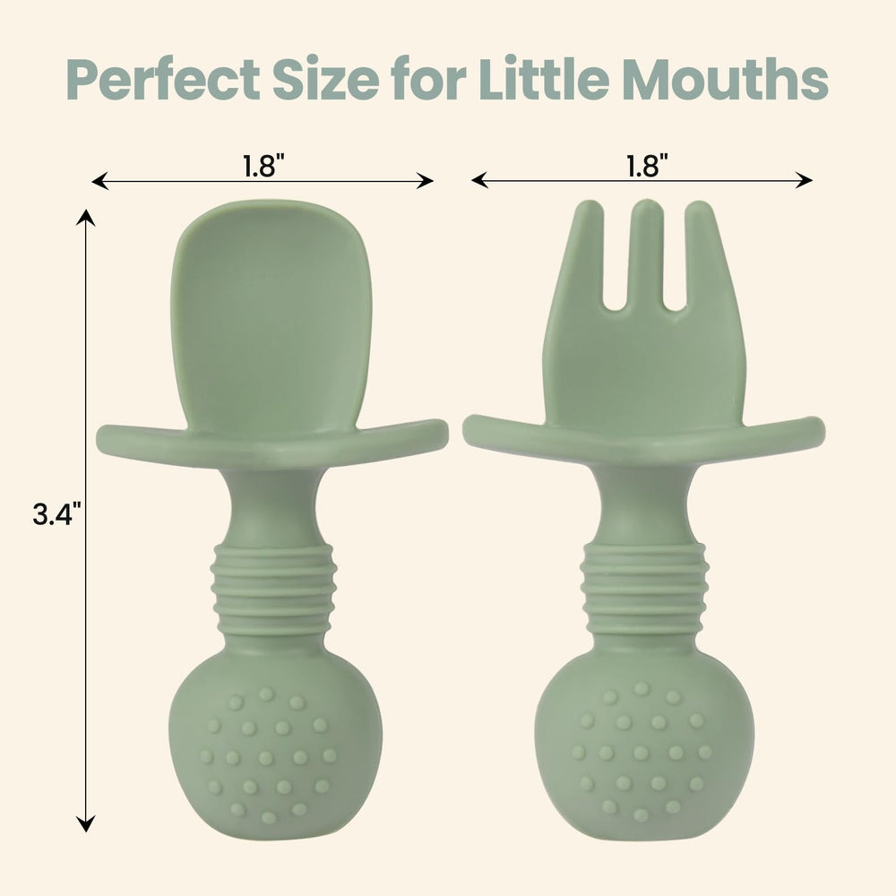 Eascrozn silicone baby forks designed for easy grip and gentle gums.