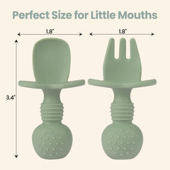 Eascrozn silicone baby forks designed for easy grip and gentle gums.