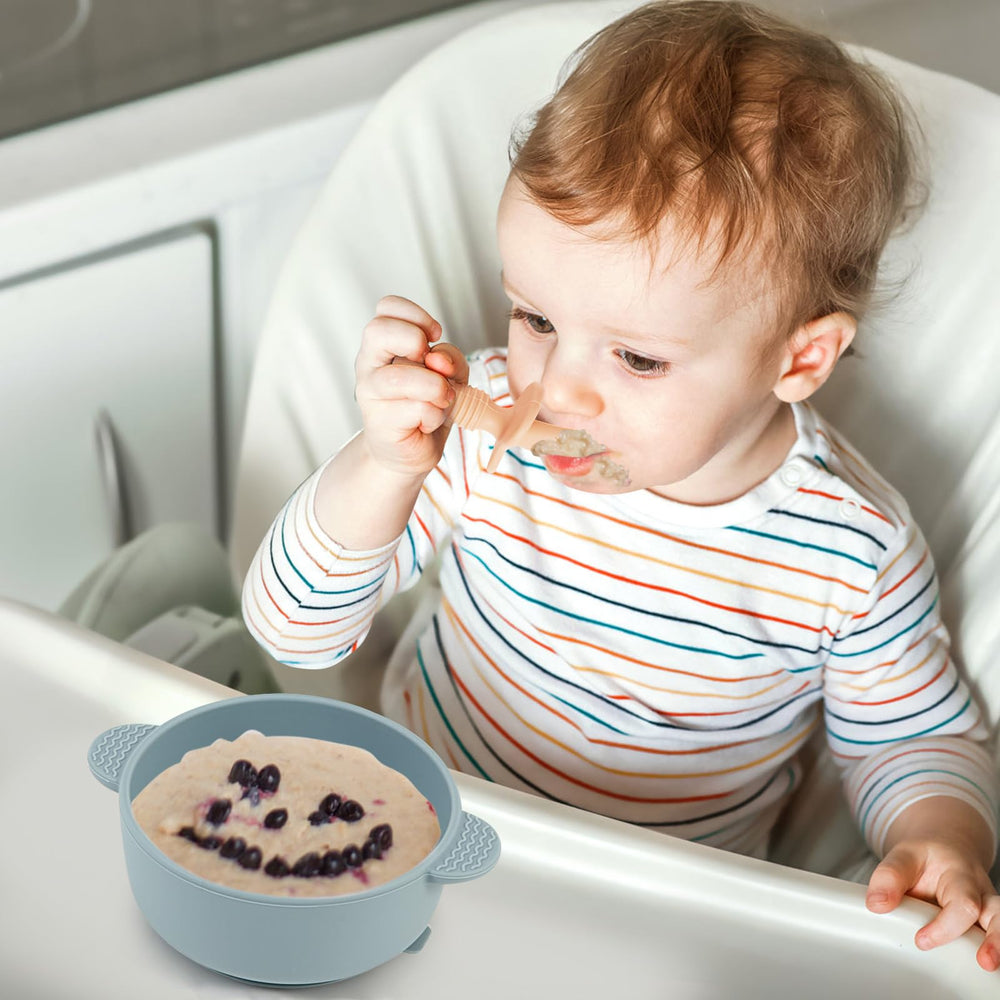 Eascrozn silicone baby spoons for gentle gums and easy grip