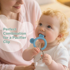Eascrozn silicone teether with textured bristles for gentle massage.