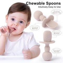 Eascrozn silicone toddler forks for safe, precise bites.