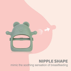 Eascrozn teething mitten with textured tops supports gum development during sensory play.