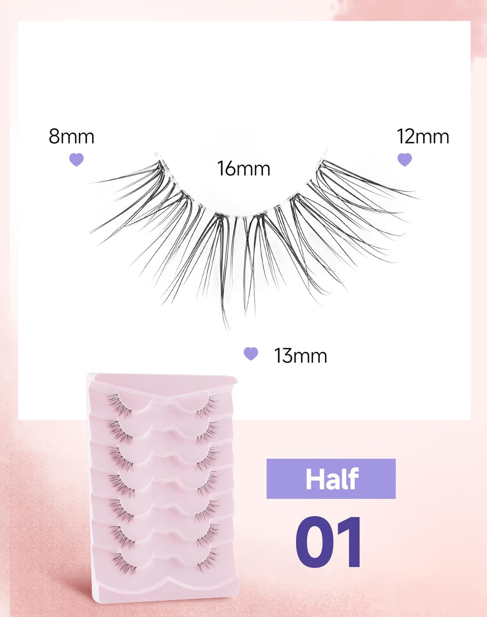 Easeful Half Lashes: versatile for multiple eye shapes and looks.