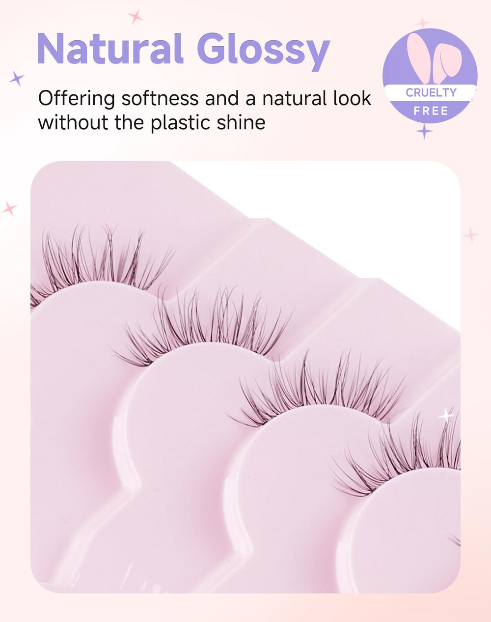 Easeful Half Lashes: flat band enhances adhesion for long wear.