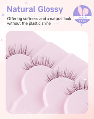 Easeful Half Lashes: flat band enhances adhesion for long wear.