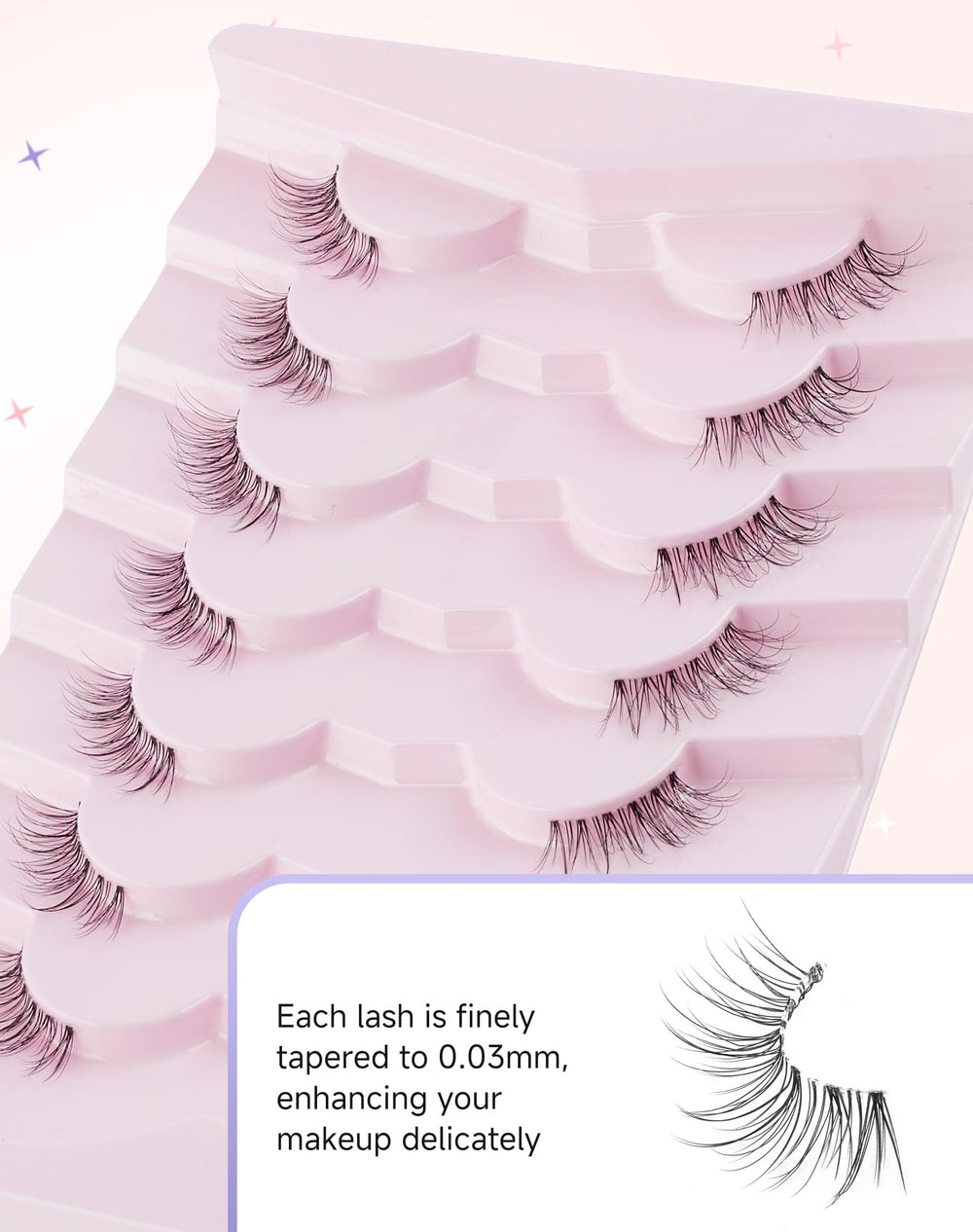 Easeful Half Lashes: natural cat-eye style for subtle enhancement.
