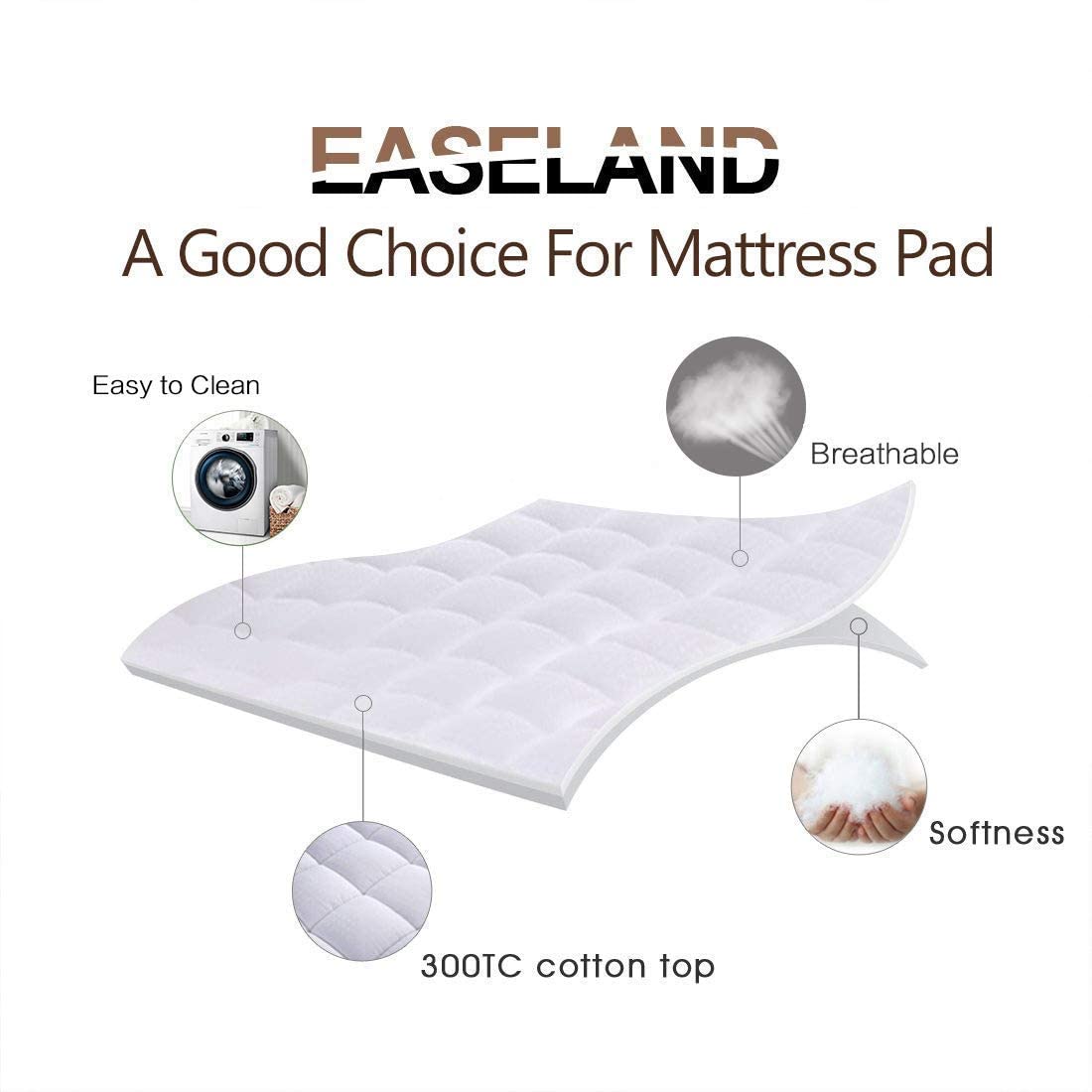EASELAND cotton-top fabric close-up showing breathable, skin-friendly surface.