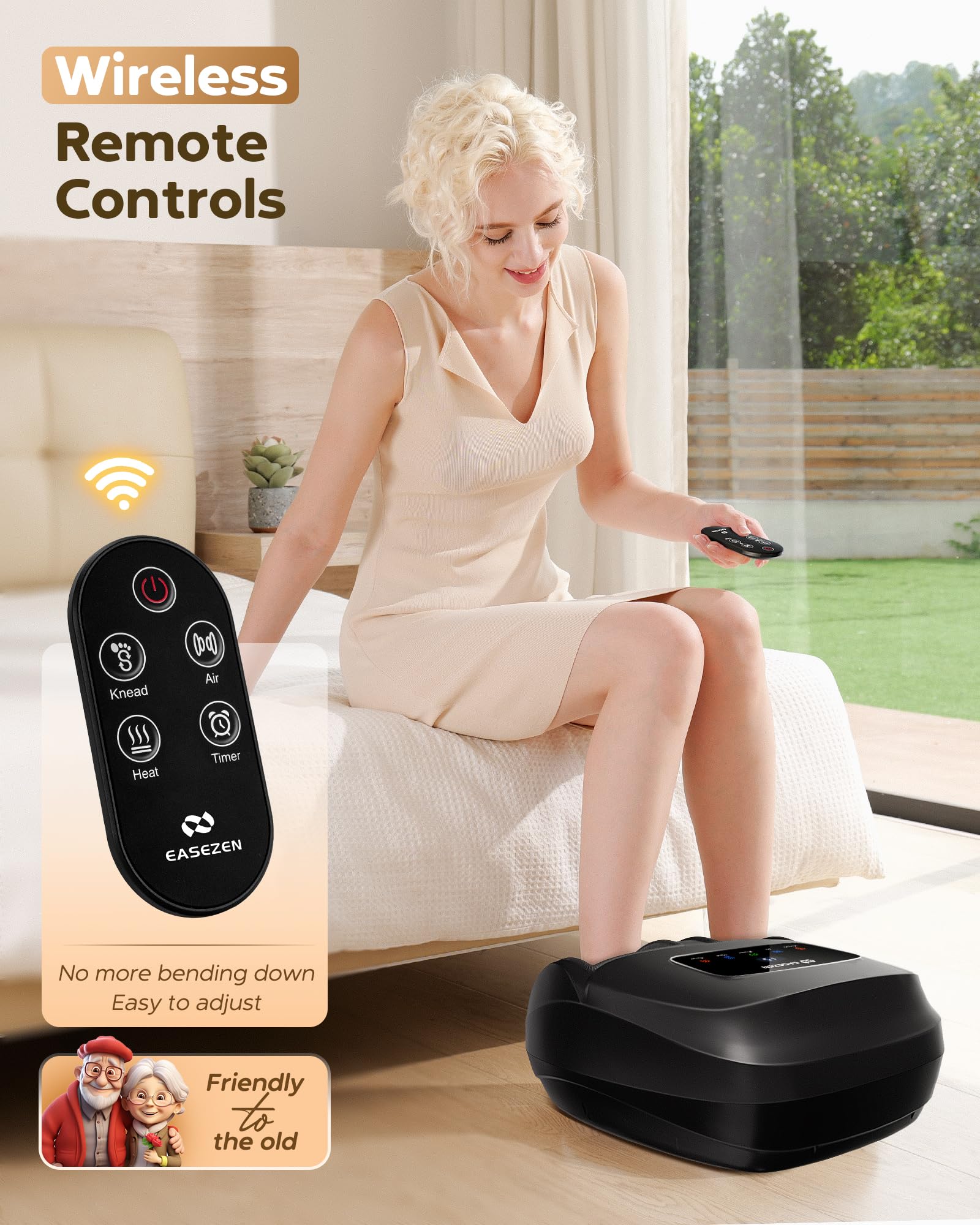 EaseZen massager heat levels up to 131°F for warm comfort.