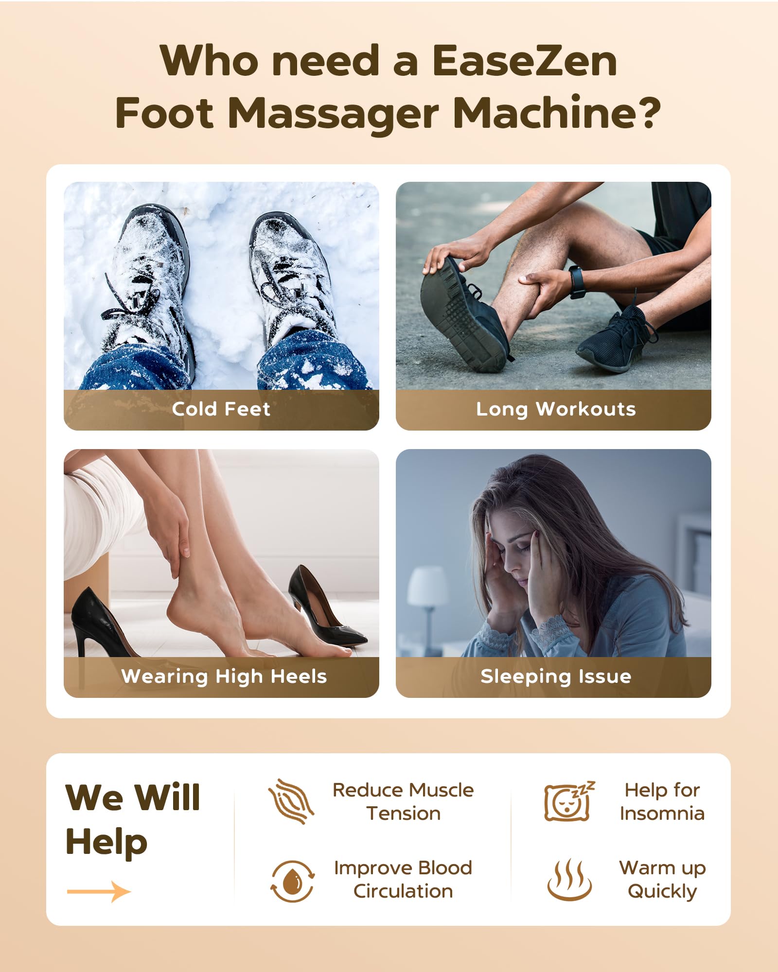EaseZen foot massager heat coverage shows full-foot warmth for comfort.