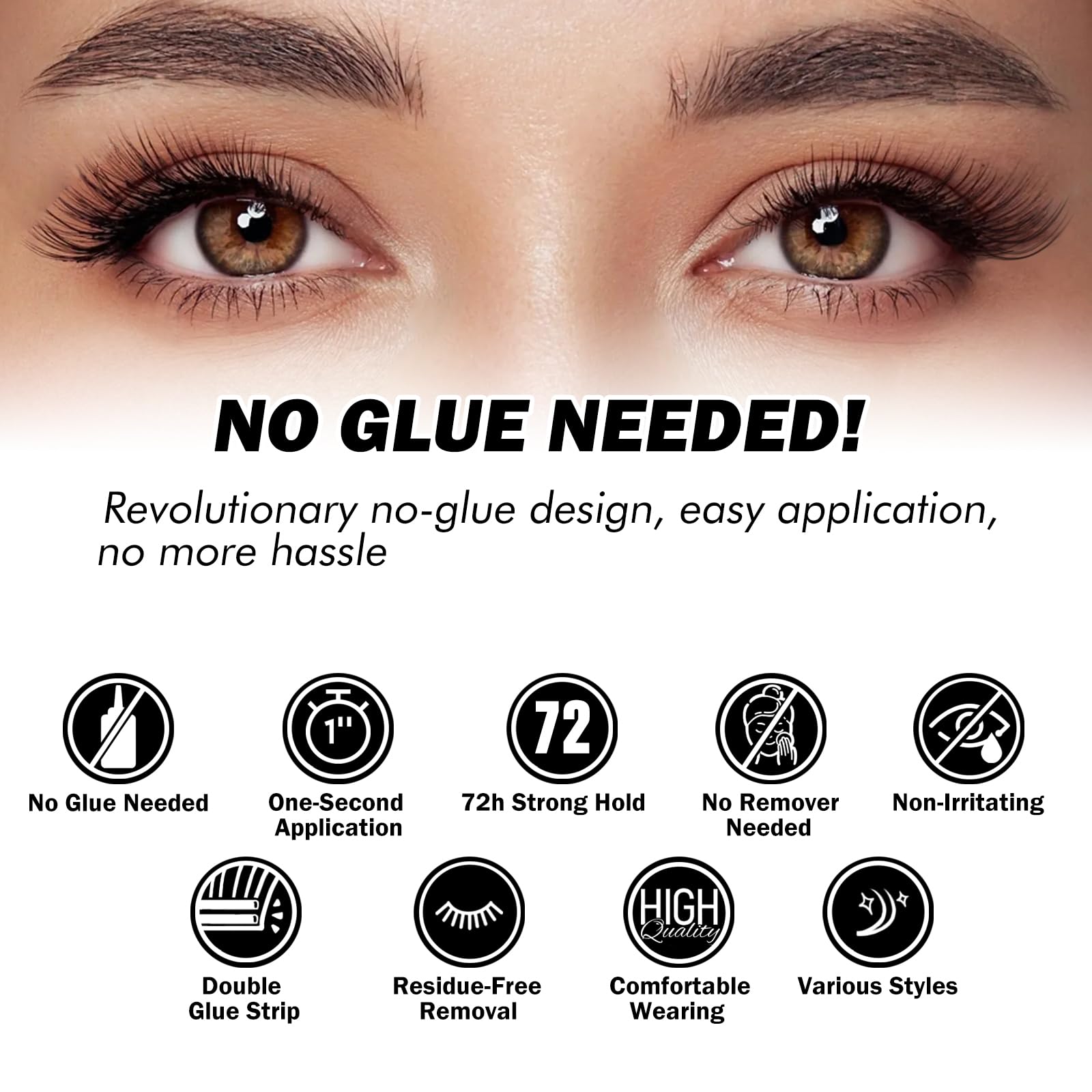 EASITENSION lash clusters kit close up highlighting built in adhesion for quick application
