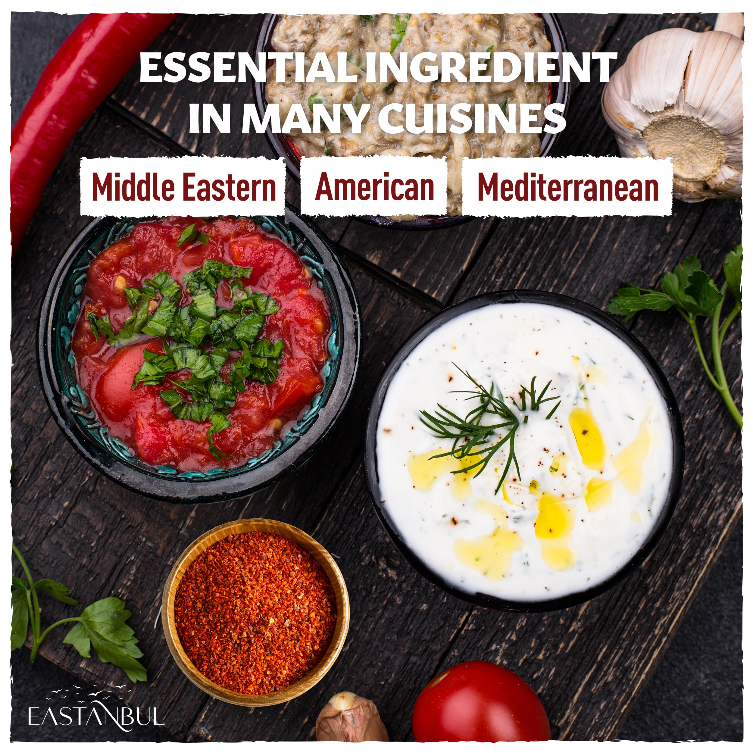 Eastanbul Aleppo Pepper boosts soups and stews with fruity warmth