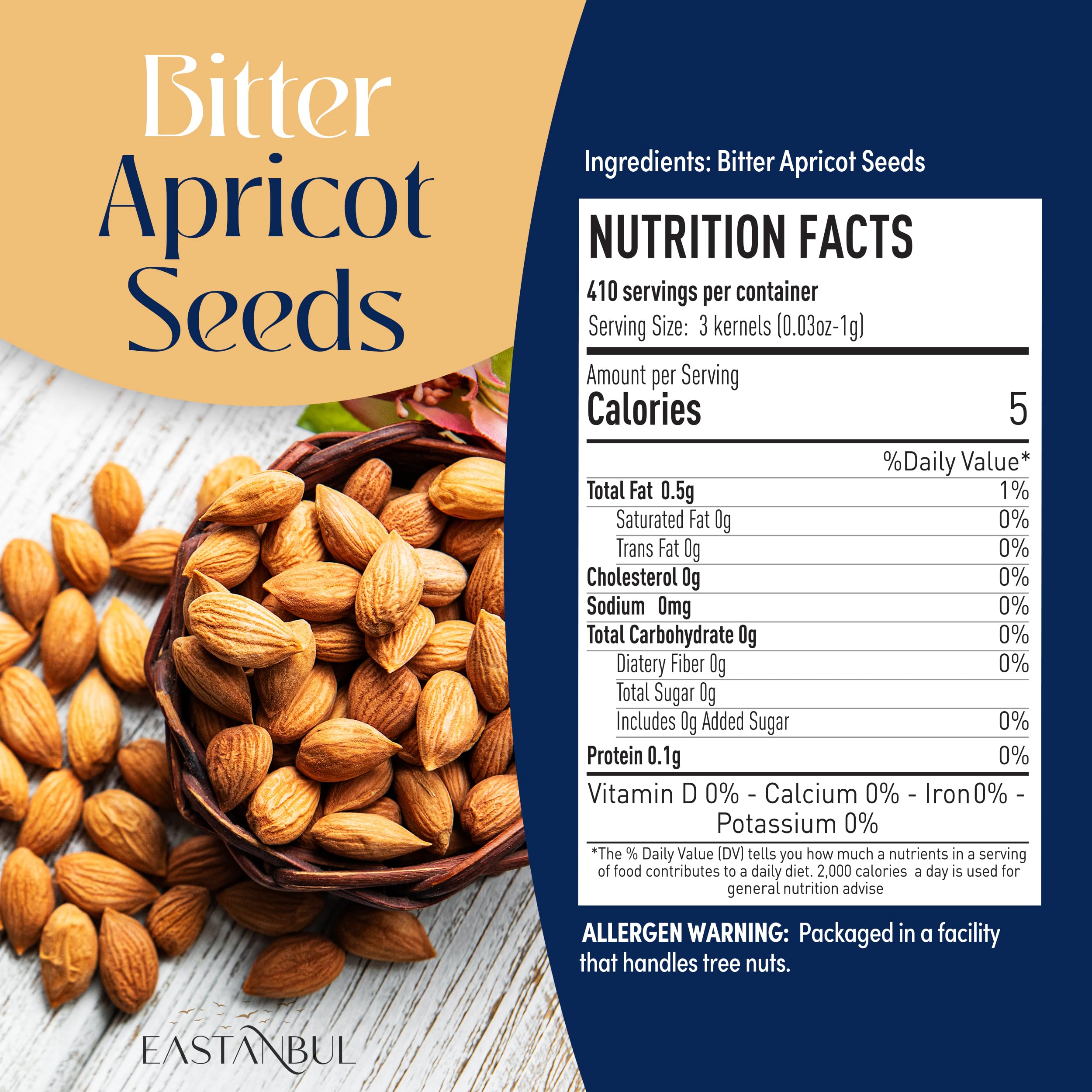 Close-up of Eastanbul apricot seeds texture revealing bitter almond-like notes.